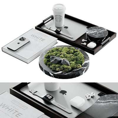 现代手机书籍苔藓绿植摆件